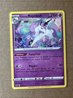 GALARIAN RAPIDASH 082/202 RARE SWORD & SHIELD POKEMON LIGHTLY PLAYED - Image 1