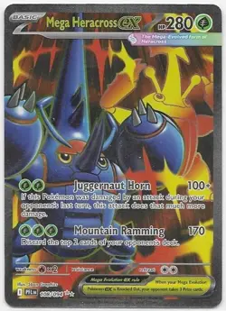 Mega Heracross ex 108/094 Ultra Rare Phantasmal Flames Pokemon Holo Near Mint - Image 1