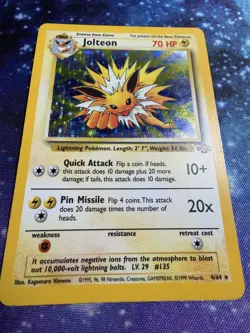 Pokemon TCG Jolteon 4/64 Jungle Holo Rare Unlimited Edition English - MP/HP - Image 1