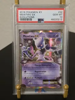 PSA 10 GEM MINT 2016 POKEMON XY MEWTWO EX EVOLUTIONS #52 - Image 1