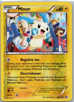 Pokemon TCG Minun 48/113 Legendary Treasures Rev Holo LP - Image 1