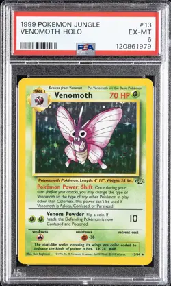1999 POKEMON JUNGLE #13 VENOMOTH-HOLO PSA 6 - Image 1