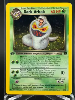 Pokemon Dark Arbok 1st Edition Holo Team Rocket 2/82 Rare NP Mint! - Image 2