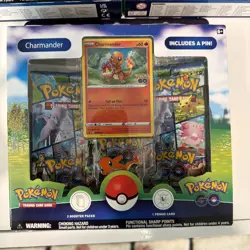 Pokemon TCG: GO Pin Collection Set of 3 Charmander Squirtle Bulbasaur New Sealed - Image 2