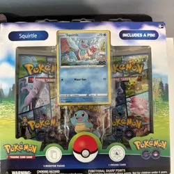 Pokemon TCG: GO Pin Collection Set of 3 Charmander Squirtle Bulbasaur New Sealed - Image 3