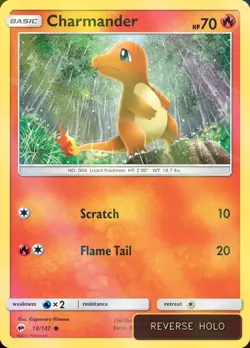 Charmander Reverse Holo Burning Shadows #18 Pokemon TCG - Image 1