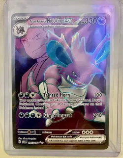 Pokemon Team Rocket's Nidoking EX 216/182 Sv10 Ultra Rare Holo 330HP - Image 1