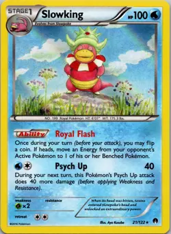 Slowking 21/122 Holo Rare BREAKpoint Pokemon Near Mint - Image 1