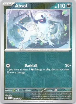 Pokemon Absol 30/64 Shrouded Fable Common Reverse Holo NM TCG Darkness - Image 1