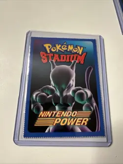 2000 Advertisement Nintendo Power Pokemon Stadium Mewtwo Insert Card Rare NM - Image 1