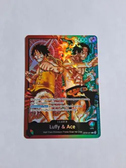 Luffy & Ace ST30-001 Leader Card Starter Deck EX 30 One Piece English NM - Image 1
