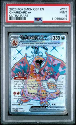 2023 POKEMON OBF EN-OBSIDIAN FLAMES ULTRA RARE #215 CHARIZARD EX PSA 9 - Image 1