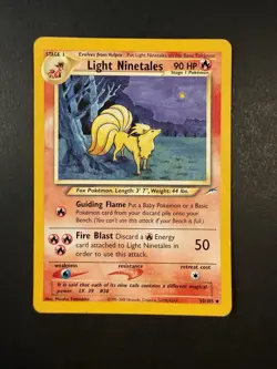 Pokemon TCG Light Ninetales 50/105 Unlimited Nonholo Uncommon Neo Destiny - Image 1