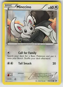 Minccino 104/113 Common Legendary Treasures Pokemon Lightly Played - Image 1