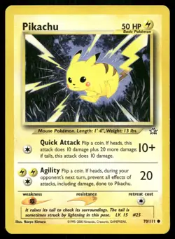 Pikachu 70/111 Common Neo Genesis Pokemon Unlimited Lightly Played - Image 1