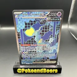 Pokemon TCG Iron Crown ex 158/131 SV: Prismatic Evolutions SIR Full Art Holo- NM - Image 1