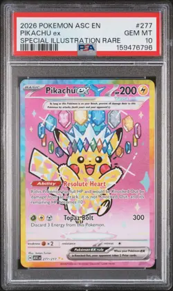 Pokemon Pikachu EX Ascended Heroes 277 Special Illustration Rare PSA 10 Gem Mint - Image 1