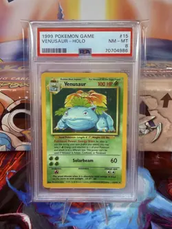 POKEMON 1999 VENUSAUR HOLO BASE SET PSA 8 - Image 3