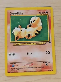 Pokemon TCG Growlithe 68/105 Neo Destiny Regular LP Card - Image 1