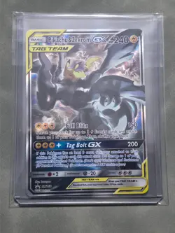 Pikachu & Zekrom GX SM168 SM Promos Holo Promo Full Art TAG TEAM MINT CLEAN CARD - Image 1