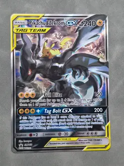 Pikachu & Zekrom GX SM168 SM Promos Holo Promo Full Art TAG TEAM MINT CLEAN CARD - Image 2