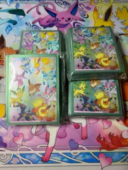 Pokemon Prismatic Evolutions Eeveelutions Card Sleeves x4 (sealed) - Image 1