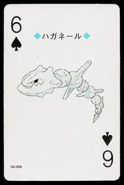 Steelix 6 of Spades Pokemon Silver Deck Playing Cards Heavily Played - Image 1