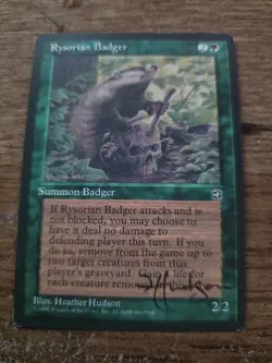 Rysorian Badger Signed By Heather Hudson Magic The Gathering - Image 1