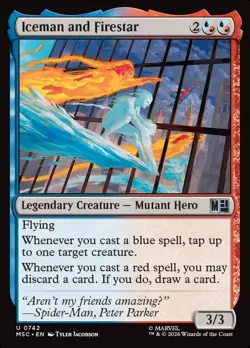 Iceman and Firestar Marvel Super Heroes Commander #742 Magic TCG - Image 1