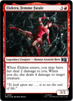 Elektra, Femme Fatale Foil U Commander: Marvel Super Heroes 687 NM - Image 1