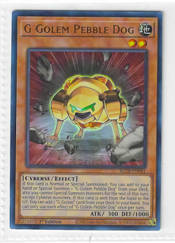 Yugioh! G Golem Pebble Dog - BLCR-EN041 - Ultra Rare - 1st Edition - Image 1