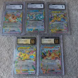CGC pokemon slabs lot-5cards total, Pikachu, Eevee, Vaporeon, Flareon, Jolteon - Image 1
