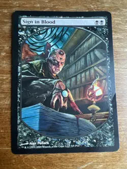 MTG Magic the Gathering Sign in Blood (3/9) Magic Player Rewards 2010 LP - Image 1