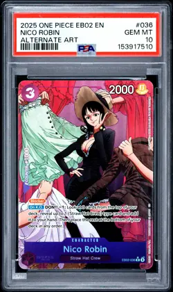 2025 ONE PIECE EB02-EXTRA BOOSTER -ANIME 25TH COLLECTION- #036 NICO ROBIN PSA 10 - Image 1