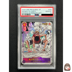[PSA 10] Monkey D. Luffy ONE PIECE Japanese EB02-061 Manga Art 25th Collection - Image 1
