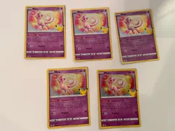 Pokemon Celebrations Mew 11/25 25th Anniversary X5 Cards #2 - Image 1