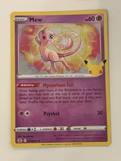 Pokemon Celebrations Mew 11/25 25th Anniversary X5 Cards #2 - Image 3