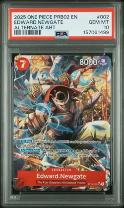 2025 ONE PIECE PRB02-PREMIUM BOOSTER EDWARD NEWGATE ALTERNATE ART PSA 10 - Image 1