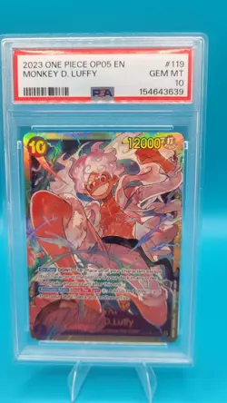 Bandai One Piece CCG OP05 Monkey D. Luffy OP05-119 Secret Rare Foil PSA 10 - Image 1