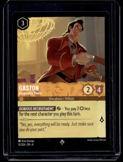 Disney Lorcana Ursula's Return Gaston Despicable Dealer Non Foil 10/204 - Image 1