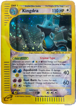Kingdra 148/147 Aquapolis Holo Secret Rare Vintage Crystal Pokemon TCG Card LP - Image 1