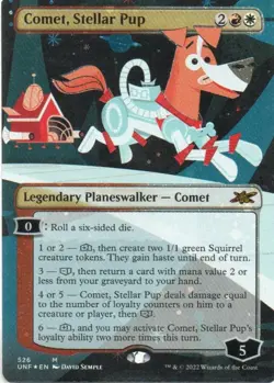 MTG: Unfinity: Galaxy Foil Borderless Comet, Stellar Pup: LP Condition - Image 1
