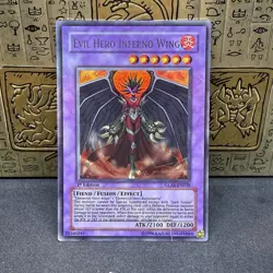 Yugioh Evil Hero Inferno Wing GLAS-EN038 Ultra Rare 1st Edition MP - Image 1