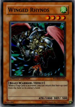 Yugioh Winged Rhynos FOTB-ENSE2 Limited Edition Super Rare NM - Image 1