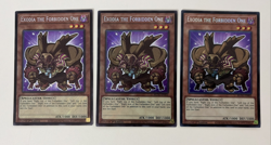 Yugioh Exodia the Forbidden One x 3 - 1st Secret Rare Chibi Art NM Free Holo - Image 1