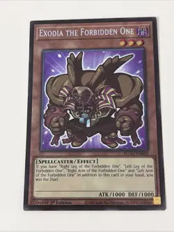 Yugioh Exodia the Forbidden One x 3 - 1st Secret Rare Chibi Art NM Free Holo - Image 2