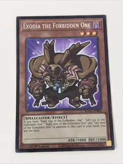 Yugioh Exodia the Forbidden One x 3 - 1st Secret Rare Chibi Art NM Free Holo - Image 4
