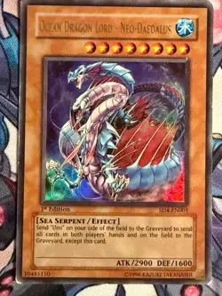 Ocean Dragon Lord - Neo-Daedalus SD4-EN001 ULTRA RARE YuGiOh Card FIRST EDITION - Image 1