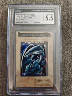 1999 Bandai Yu-Gi-Oh! Blue-Eyes White Dragon #118 English PSA 1 POP 16 - Image 1