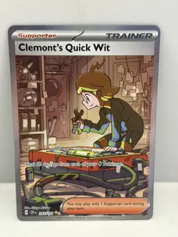 Clemonts Quick Wit 243/191 SSP Surging Sparks NM Special Illustration Rare Card - Image 1